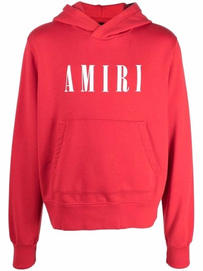 Amiri Core Logo Cotton Jersey Hoodie In Red