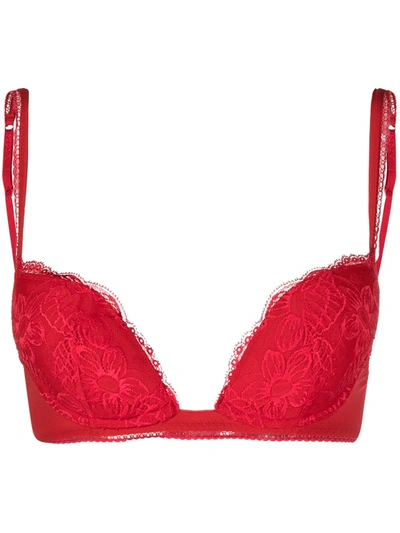 La Perla Women's Lace Padded Push-up Bra In Red
