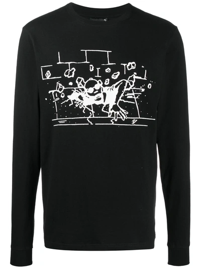 Perks And Mini Rise Up Long-sleeved T-shirt In Black