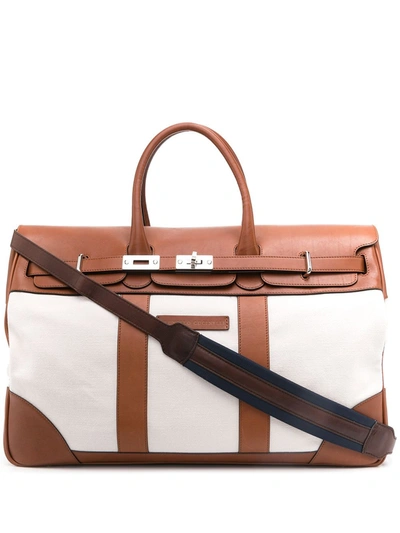 Brunello Cucinelli Panelled Holdall In White