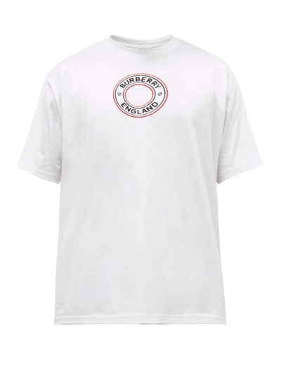Burberry White Archway Embroidery Circle Logo T-shirt