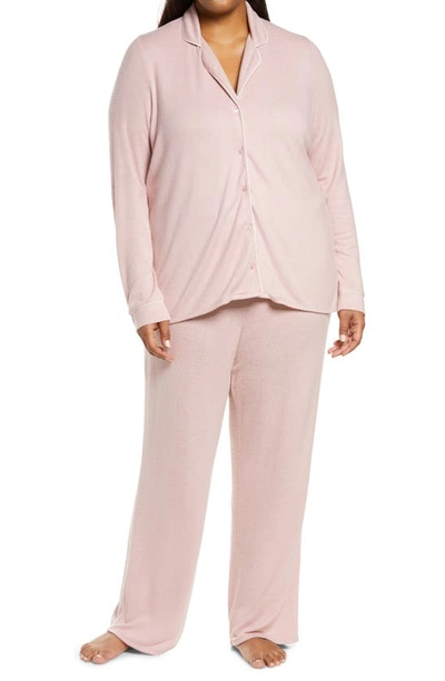 Nordstrom Brushed Hacci Pajamas In Pink Puff
