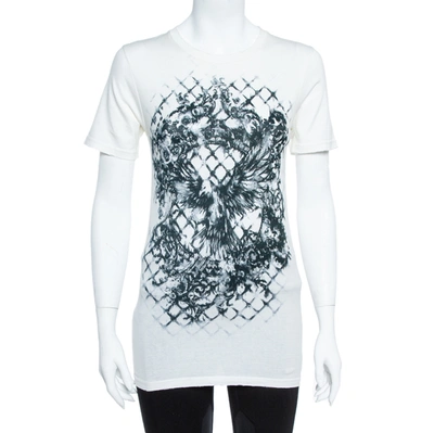 Pre-owned Balmain Cream White Cotton Abstract Print T-shirt M