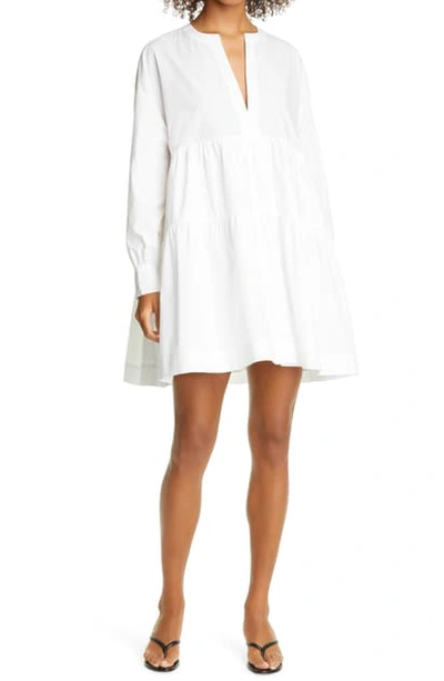 Anine Bing Addison Long Sleeve Dress In White | ModeSens