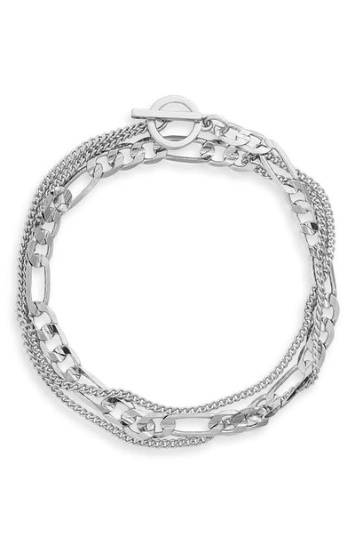 Nordstrom Mixed Chain Wrap Bracelet In Silver