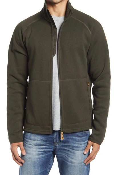 Fjall Raven Övik Fleece Zip Sweater In Deep Forest