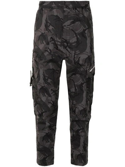 Aape By A Bathing Ape Camouflage Print Cargo Trousers In Black