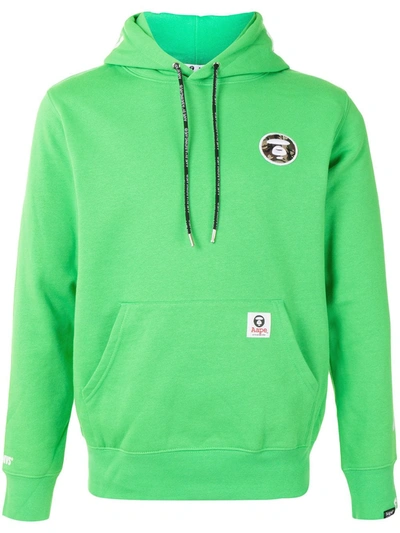 Aape By A Bathing Ape Chest Embroidered Logo Hoodie In Green