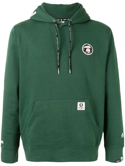 Aape By A Bathing Ape Chest Embroidered Logo Hoodie In Green