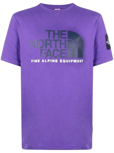 The North Face Logo Print T-shirt In Purple