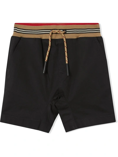 Burberry Babies' Icon-stripe Shorts In 黑色