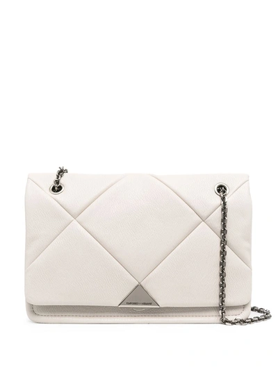 Emporio Armani Diamond-quilted Shoulder Bag In Neutrals