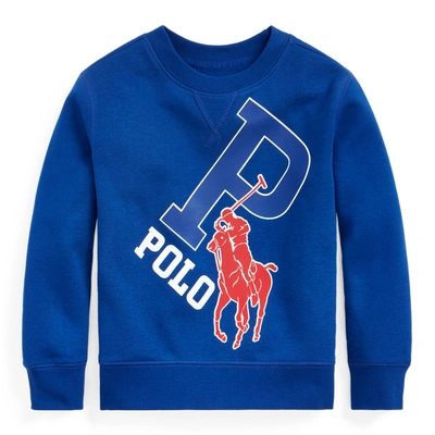 Polo Ralph Lauren Kids' Big Pony Fleece Sweatshirt In Sapphire Star