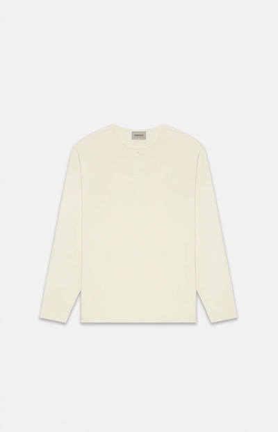 Pre-owned Fear Of God  Essentials Thermal Longsleeve Henley T-shirt Cream