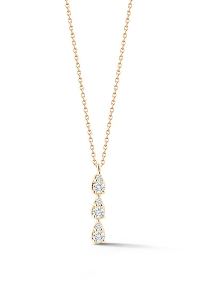 Dana Rebecca Designs Sophia Ryan Triple Diamond Drop Necklace In Yellow Gold