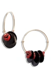 Akola Maren Hoop Earrings In Black/ Red