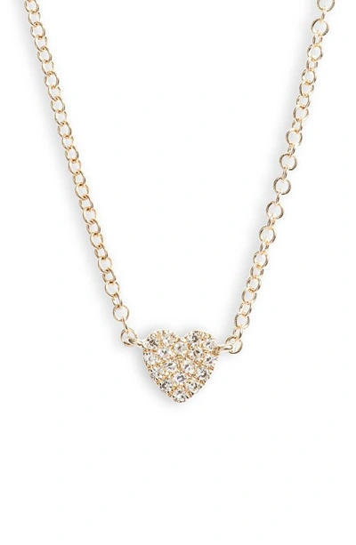 Ef Collection Diamond Pavé Heart Necklace In Yellow Gold