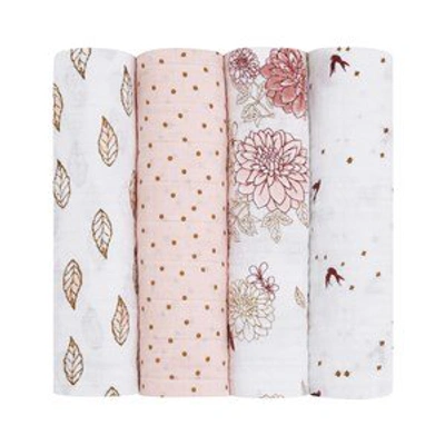 Aden + Anais 4-pack Classic Swaddles Dahlias In Pink