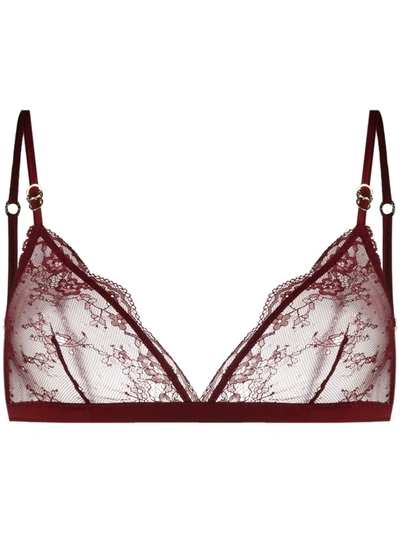 Stella Mccartney Anna Blooming Lace Bra In Red