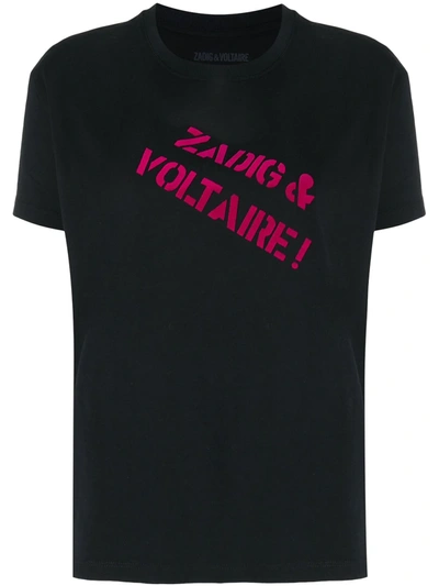 Zadig & Voltaire Dyma Backstage Short Sleeved T-shirt In Black