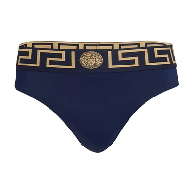 Versace Swim Briefs In Navy Blue