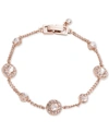 Givenchy Faceted Stone And Crystal Pave Link Bracelet In Rose Gold