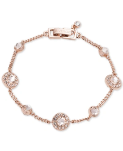 Givenchy Faceted Stone And Crystal Pave Link Bracelet In Silver