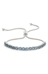 Givenchy Colored Stone Slider Bracelet In Denim/ Silver