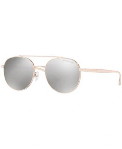 Michael Kors Lon Sunglasses, Mk1021 In Pink/silver Mirror