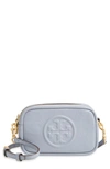 Tory Burch Perry Bombe Leather Crossbody Bag In Cloud Blue