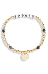 Little Words Project Badass Beaded Stretch Bracelet In Gold