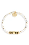 Little Words Project Bride Stretch Bracelet In White/ Gold