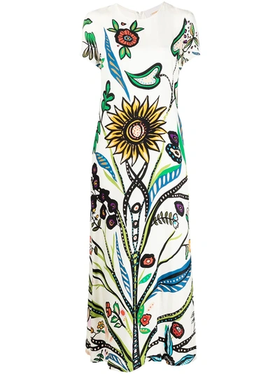 La Doublej Edition 23 Floral Maxi T-shirt Dress In Tree Of Life
