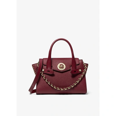 Michael Kors Burgundy Leather Small Carmen Phone Crossbody Bag Michael Kors