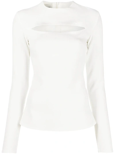 A.w.a.k.e. Cut-out Long-sleeved Blouse In White