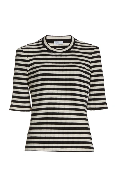 Rosetta Getty Women's Striped Cotton-knit Cropped T-shirt