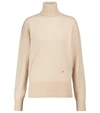 Victoria Beckham Women's Oversized Cashmere-blend Turtleneck Sweater In Vanilla Melange