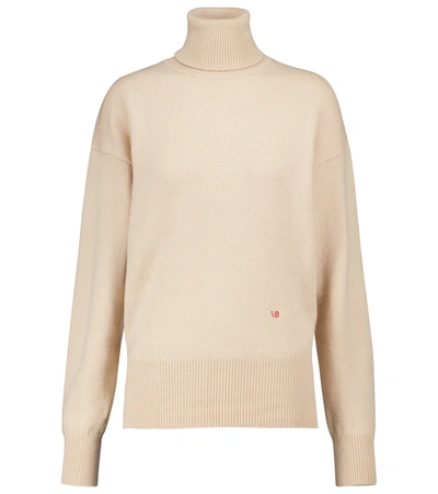 Victoria Beckham Women's Oversized Cashmere-blend Turtleneck Sweater In Vanilla Melange