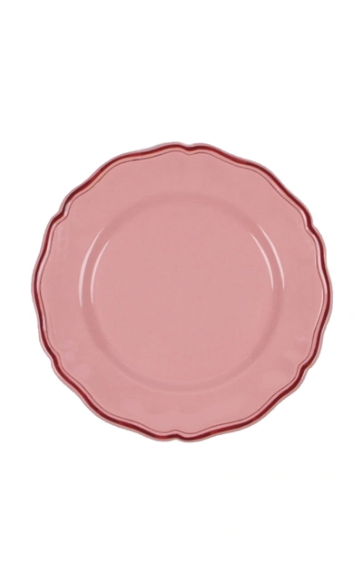 Moda Domus ; Set-of-four Hand-painted Ceramic Dinner Plates In Navy,pink
