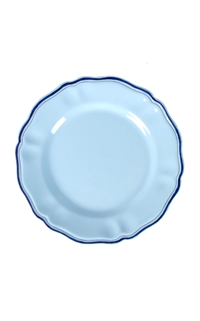 Moda Domus ; Set-of-four Hand-painted Ceramic Dinner Plates In Blue