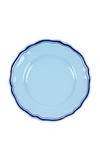 Moda Domus ; Set-of-four Hand-painted Ceramic Salad Plates In Blue