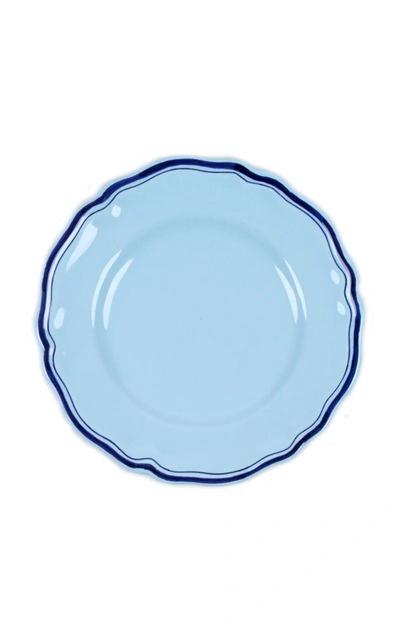 Moda Domus ; Set-of-four Hand-painted Ceramic Salad Plates In Blue