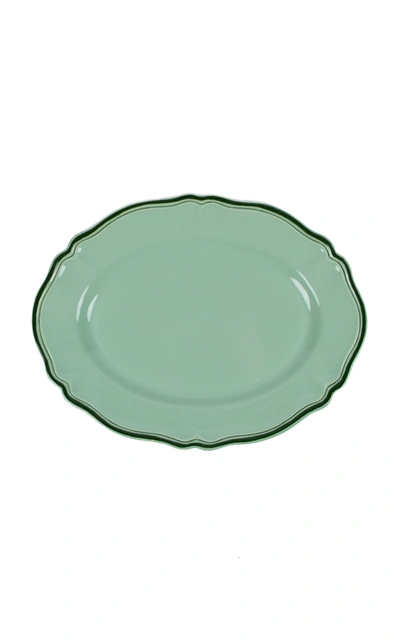 Moda Domus ; Hand-painted Ceramic Serving Plate In Green