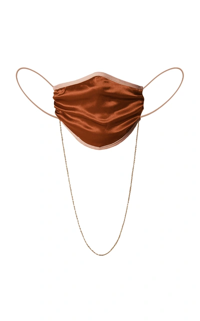Johanna Ortiz Women's Exclusive Kate Is Wearing Satin-lined Silk Charmeuse Face Mask In Brown