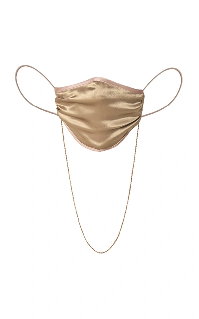Johanna Ortiz Women's Exclusive Kate Is Wearing Satin-lined Silk Charmeuse Face Mask In Brown,neutral