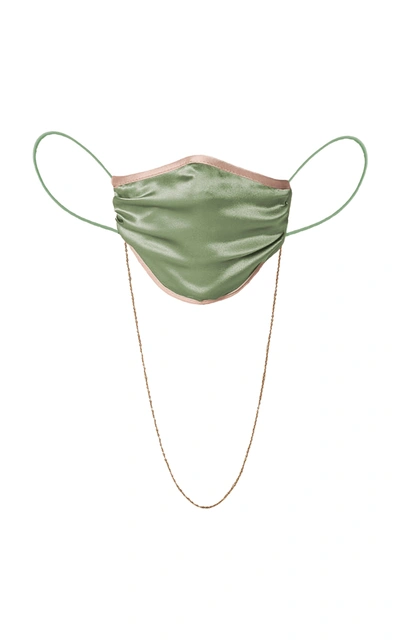 Johanna Ortiz Women's Exclusive Kate Is Wearing Satin-lined Silk Charmeuse Face Mask In Green