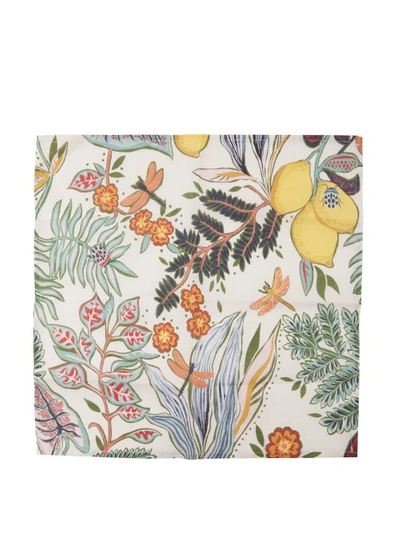 La Doublej Set Of Six Botanical-print Linen Napkins In Multi