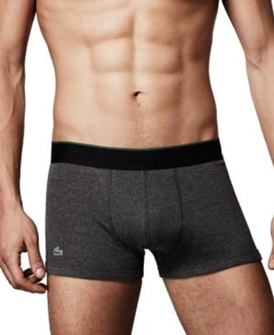 Lacoste Supima Cotton 3-pack Trunks In Black/charcoal/grey