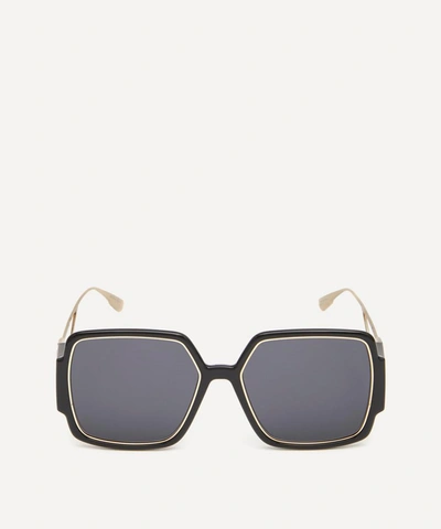 Dior 30montaigne2 Oversized Square Sunglasses In Black Gold