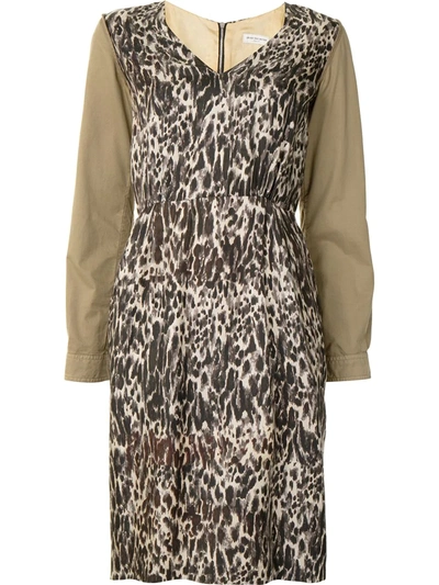 Pre-owned Dries Van Noten Leopard Print Dress In Brown